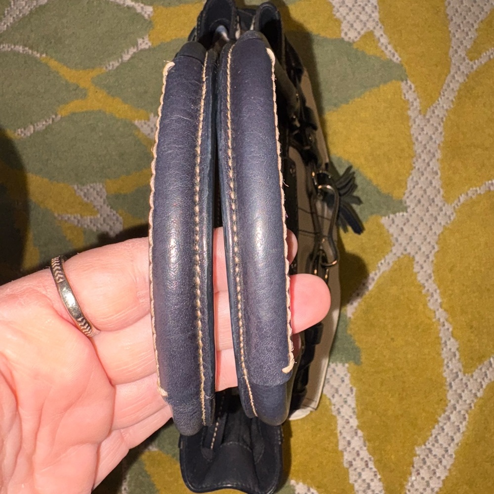 Coach Hampton Braided Leather Satchel F13084 Cream & Black - Picture 9 of 16